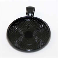 25mm Cabochon Setting Pendant - Black