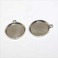 18mm Round Cabochon Setting Pendant - Platinum