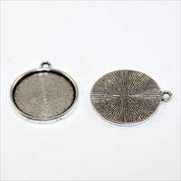 20mm Round Cabochon Setting Pendant - Platinum