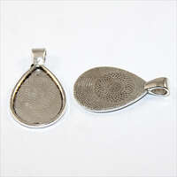 18mm x 25mm Drop Cabochon Setting Pendant - Platinum