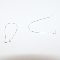 33mm x 14mm Kidney Earwires - Pair - Silver