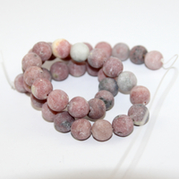 10mm Matte Sesame Jasper & Marble Round Beads - 38cm Strand