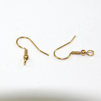 French Hook with Ball - 304 Stainless Steel - Front Facing Loop - Pair - Gold