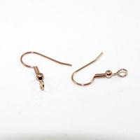 French Hook with Ball - 304 Stainless Steel - Front Facing Loop - Pair - Rose Gold