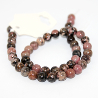 8mm Natural Rhodonite Bead 38cm Strand