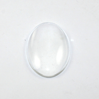 30mm x 20mm Oval Glass Cabochon Domes - Clear