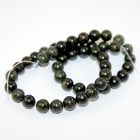 8mm Natural Serpentine/Green Lace Stone Round Beads - 38cm Strand