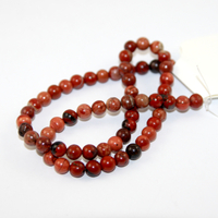 6mm Natural Red Jasper Round Beads - 38cm Strand