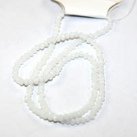 2mm x 3mm Opaque Glass Rondelle - 38cm Strand - White