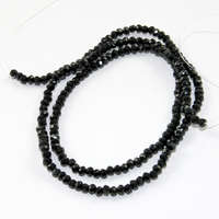 2mm x 3mm Opaque Glass Rondelle - 38cm Strand - Black