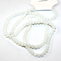 3mm x 4mm Opaque Glass Rondelle - 38cm Strand - White