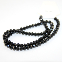 5mm x 6mm Opaque Glass Rondelle - 38cm Strand - Black