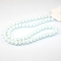 6mm x 8mm Opaque Glass Rondelle - 38cm Strand - White