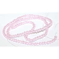2mm x 3mm Transparent Glass Rondelle - 38cm Strand - Pink