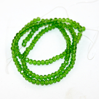 2mm x 3mm Transparent Glass Rondelle - 38cm Strand - Green