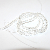 3mm x 4mm Transparent Glass Rondelle - 38cm Strand - Clear