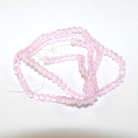 3mm x 4mm Transparent Glass Rondelle - 38cm Strand - Pink