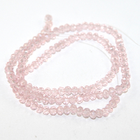 3mm x 4mm Transparent Glass Rondelle - 38cm Strand - Pink AB