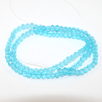 3mm x 4mm Transparent Glass Rondelle - 38cm Strand - Turquoise Blue