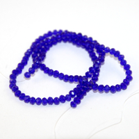 3mm x 4mm Transparent Glass Rondelle - 38cm Strand - Dark Blue