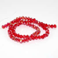 5mm x 6mm Transparent Glass Rondelle - 38cm Strand - Red AB