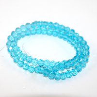 5mm x 6mm Transparent Glass Rondelle - 38cm Strand - Turquoise Blue