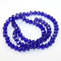 5mm x 6mm Transparent Glass Rondelle - 38cm Strand - Dark Blue AB