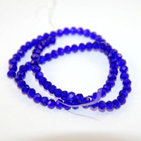 6mm x 8mm Transparent Glass Rondelle - 38cm Strand - Dark Blue