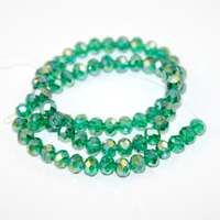 6mm x 8mm Transparent Glass Rondelle - 38cm Strand - Teal AB