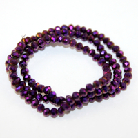 3mm x 4mm Glass Rondelle - 38cm Strand - Metallic Purple