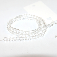 4mm Round Glass Beads - 30cm Strand - Clear
