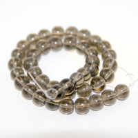 8mm Round Glass Beads - 30cm Strand - Brown