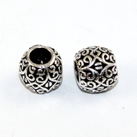 9.5mm Mosaic Carved Euro Bead - Platinum