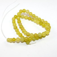 6mm Natural Lemon Jade Round Bead - 38cm Strand 