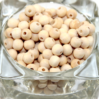 8mm Waxed Hinoki Wooden Beads - 100 Piece Bag