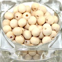 10mm Waxed Hinoki Wooden Beads - 50 Piece Bag