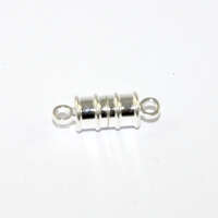 6mm Barrel Single Strand Magnetic Clasp - Silver