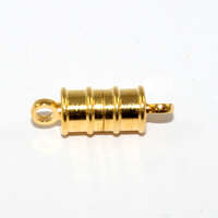 6mm Barrel Single Strand Magnetic Clasp - Bright Gold