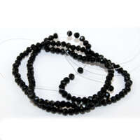 1.5mm x 2.5mm Opaque Glass Rondelle - 38cm Strand - Black