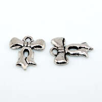Bow Charm - Platinum - 2 Pieces