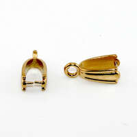 14.5mm x 4.8mm 304 Stainless Steel Pinch Bail - Gold Plated