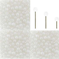 2mm - Milky White - Finial Half Drilled Bead - 384-02-0100 - per gram