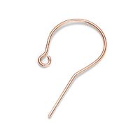 13mm x 25mm Round Ear Hook - 925 Sterling Silver - 18K Rose Gold - Pair
