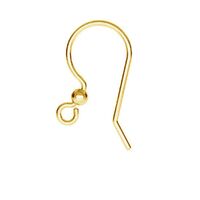 17.5mm French Hook with Ball - 925 Sterling Silver - 18K Light Gold - Pair