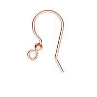 17.5mm French Hook with Ball - 925 Sterling Silver - 18K Rose Gold - Pair