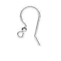 17.5mm French Hook with Ball - 925 Sterling Silver - Platinum - Pair