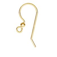 15mm French Hook with Ball - 925 Sterling Silver - 24k Gold - Pair