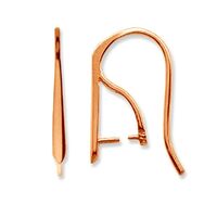 21mm Pinch Bail Ear Hook - 925 Sterling Silver - 18K Rose Gold - Pair