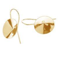 14mm 1122 Rivoli Ear Hook - 925 Sterling Silver - 18K Light Gold - Pair