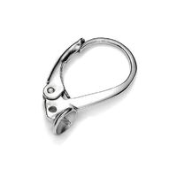 Glue in Lever Back Ear Hook - 925 Sterling Silver - Platinum - Pair